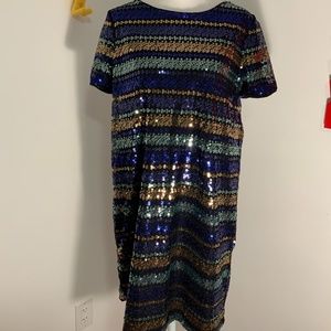 Isani shiny blue/ gold dress size L
